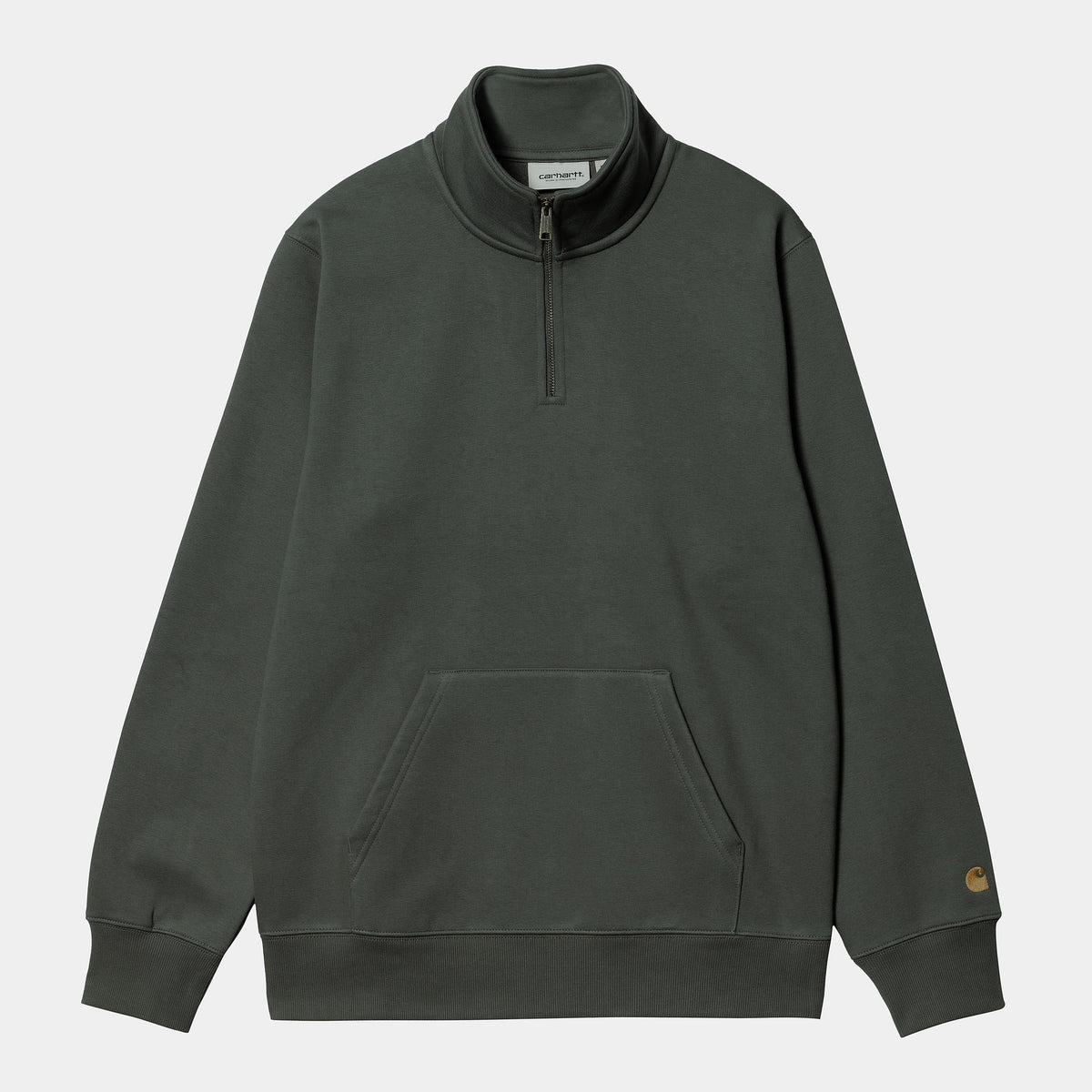 Carhartt WIP Chase Zip Neck - Jura / Gold
