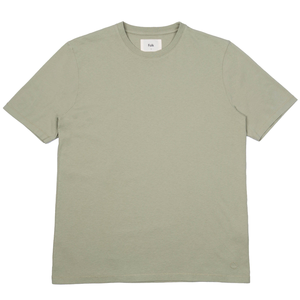 Folk Contrast Sleeve T-Shirt - Olive