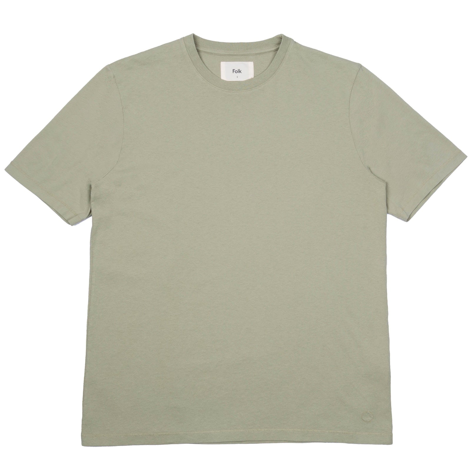 Folk Contrast Sleeve T-Shirt - Olive