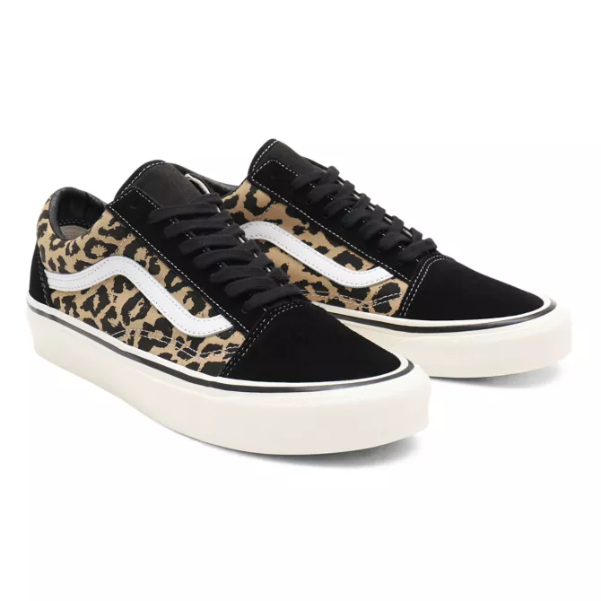 Buy the Vans US Old Skool 36 DX Black Leopard Jingo Clothing