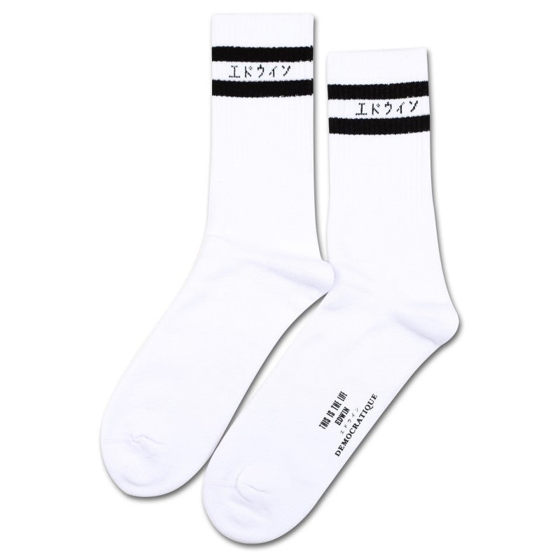 Edwin X Democratique Socks White
