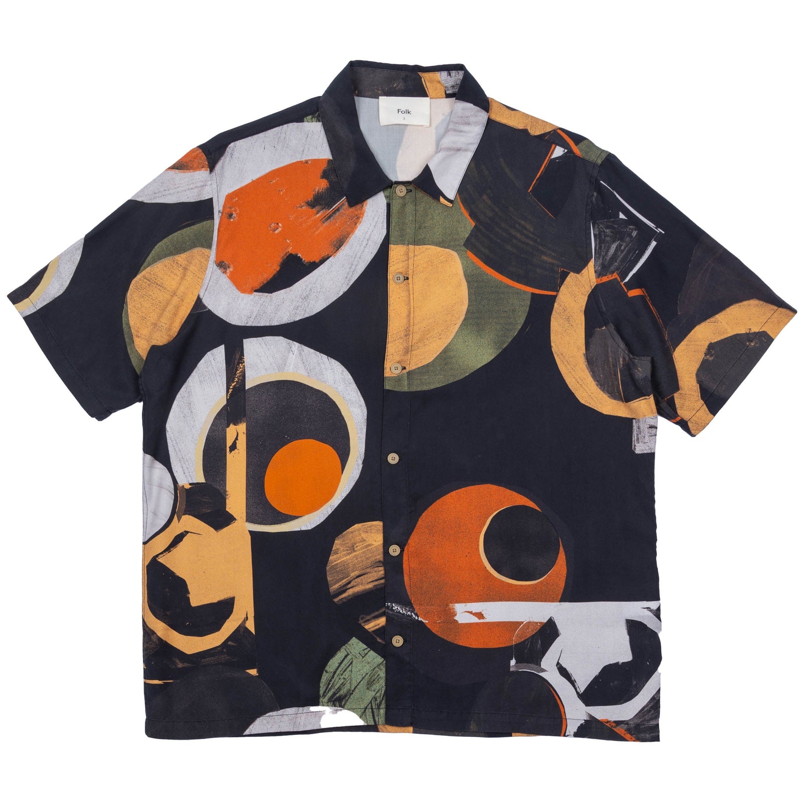 Folk Gabe Shirt - Burnt Orange Multi Dot