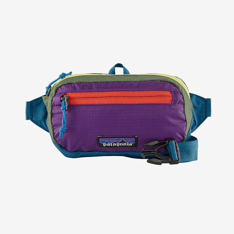 Patagonia Ultralight Black Hole Mini Hip Pack Patchwork Stellar Blue