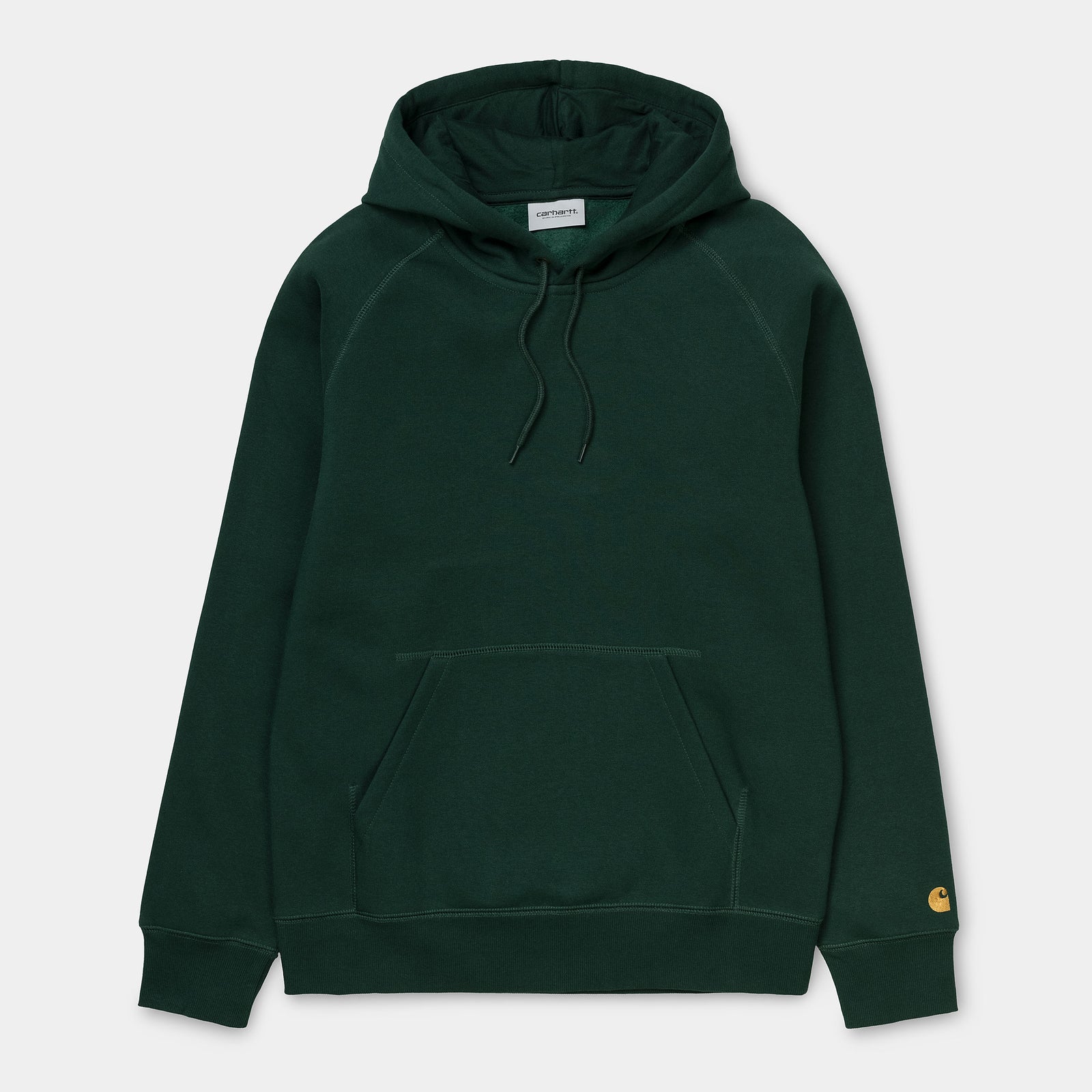 Carhartt WIP Hooded Chase Sweat Bottle Green / Gold