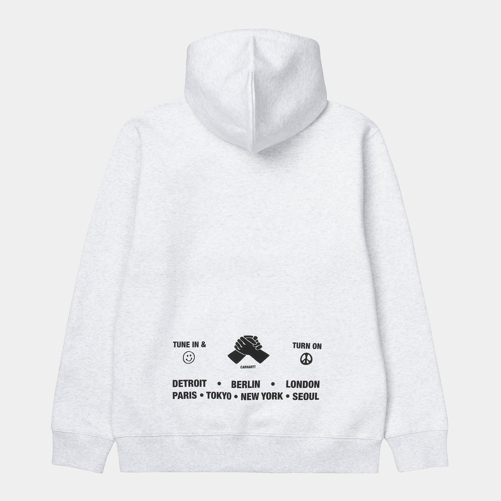 Carhartt WIP Hooded Smiley Sweat - Ash Heather