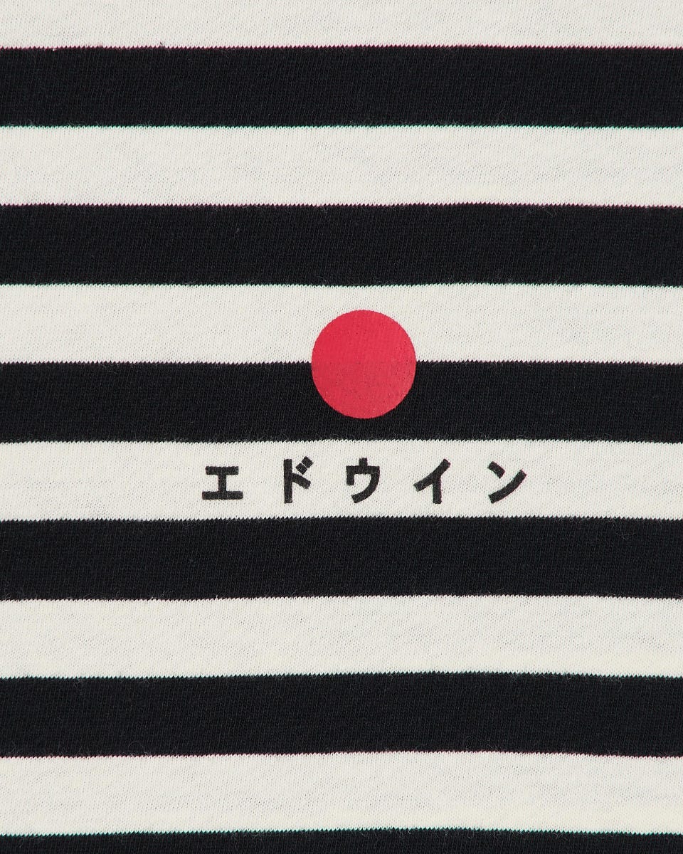 Edwin Basic Stripe LS T-Shirt - Black