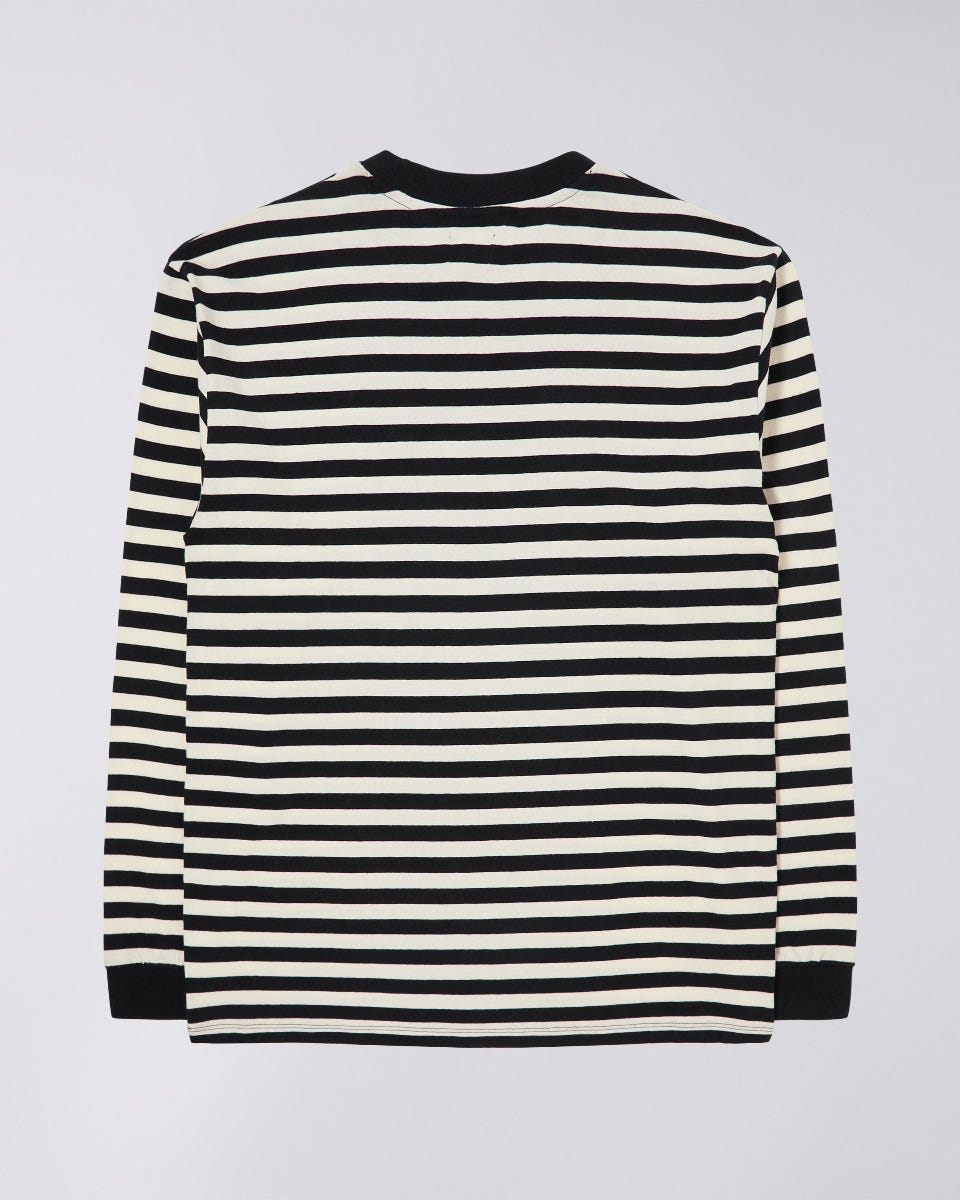 Edwin Basic Stripe LS T-Shirt - Black