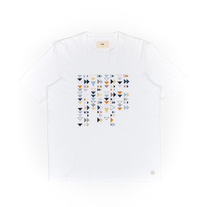 Folk Multi Tile T-Shirt White