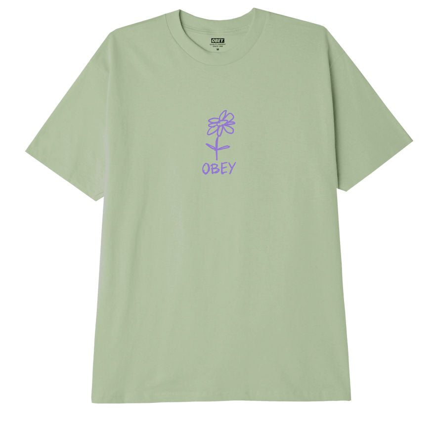 Obey Flower Doodle T-Shirt - Cucumber