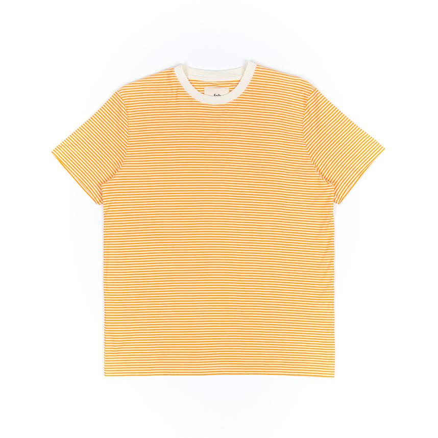Folk 1X1 Stripe T-Shirt Marigold Ecru