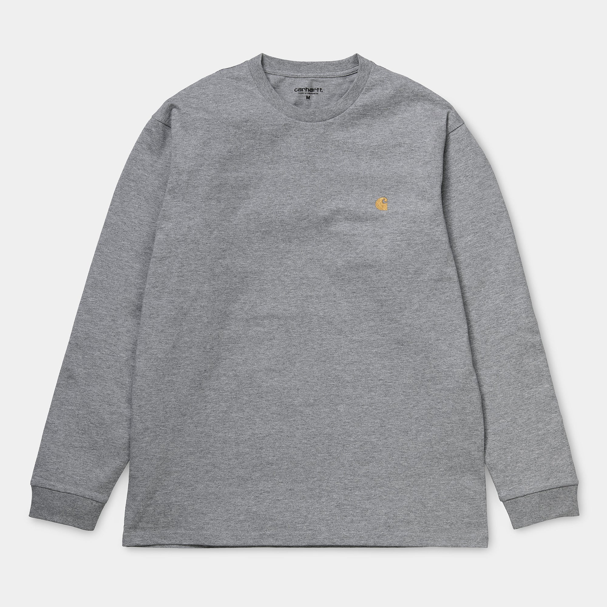 Carhartt WIP LS Chase T-Shirt Grey Heather / Gold