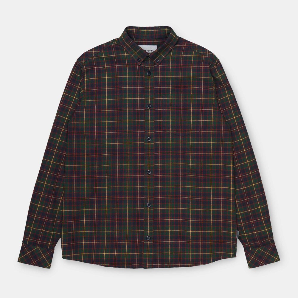 Carhartt Wip Huffman Shirt Check Bottle Green