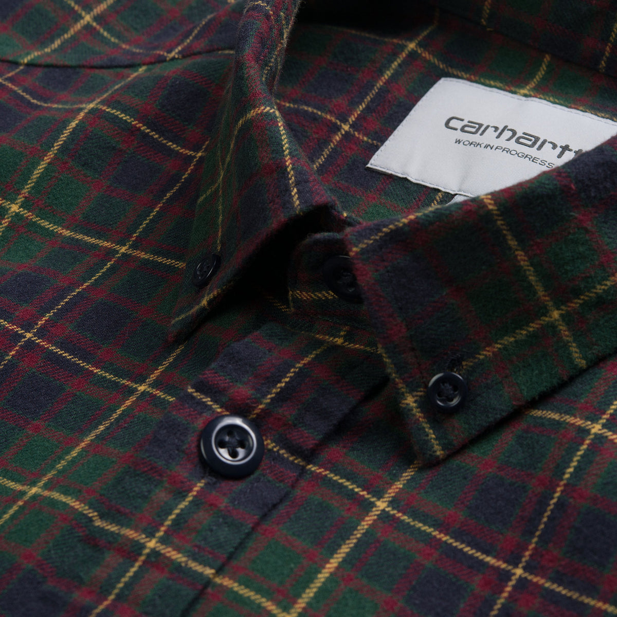 Carhartt WIP LS Huffman Shirt Check Bottle Green