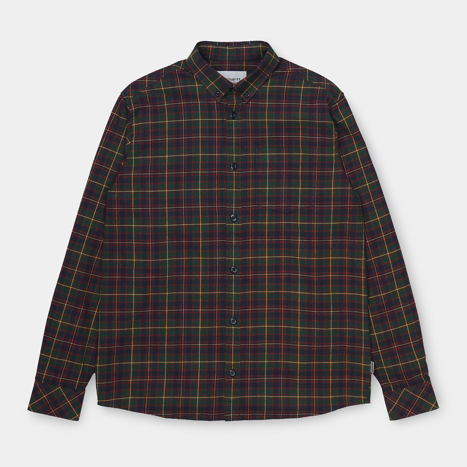 Carhartt WIP LS Huffman Shirt Check Bottle Green