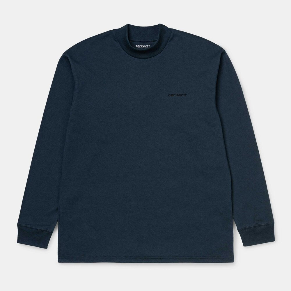 Carhartt Wip Long Sleeve Mockneck Embroidered T-Shirt Admiral / Black