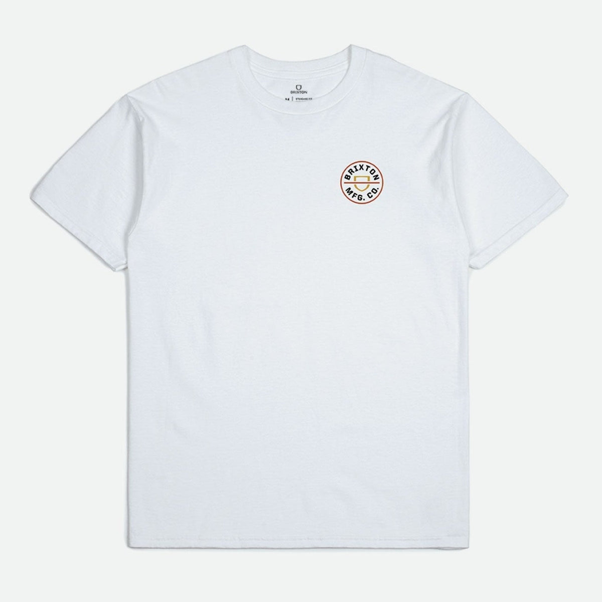 Brixton Crest 2 Tee - White / Phoenix Orange