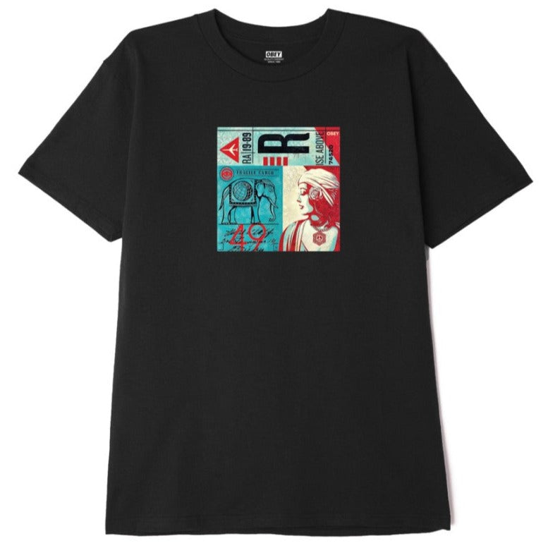 Obey Fragile Cargo Obey T-Shirt - Black
