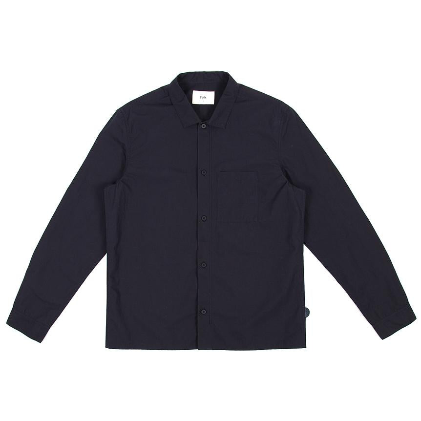 Folk Emboss Shirt Navy