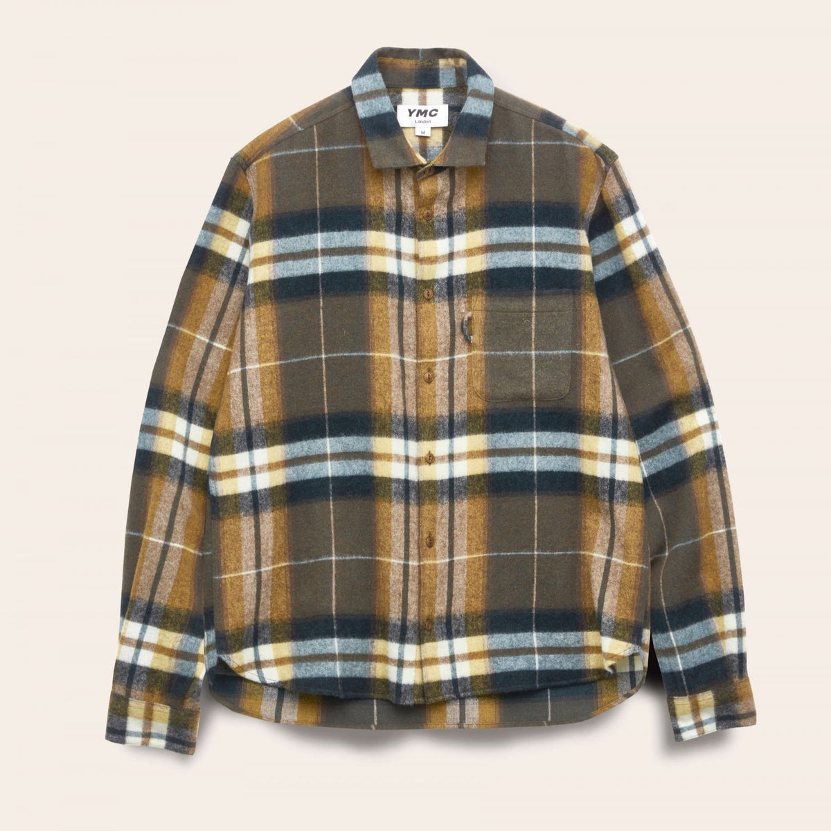 Ymc Curtis Wool Check Shirt - Olive