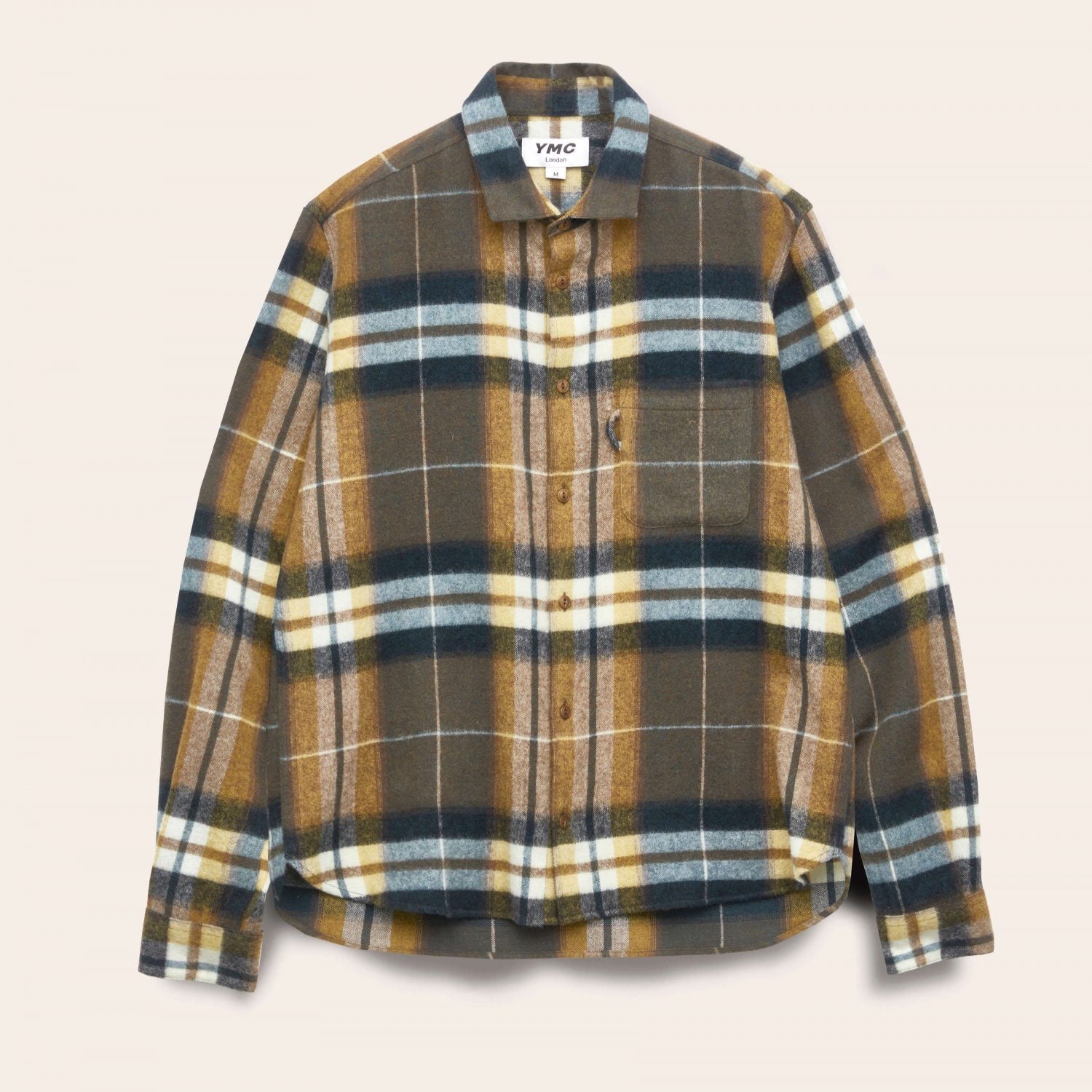 Ymc Curtis Wool Check Shirt - Olive