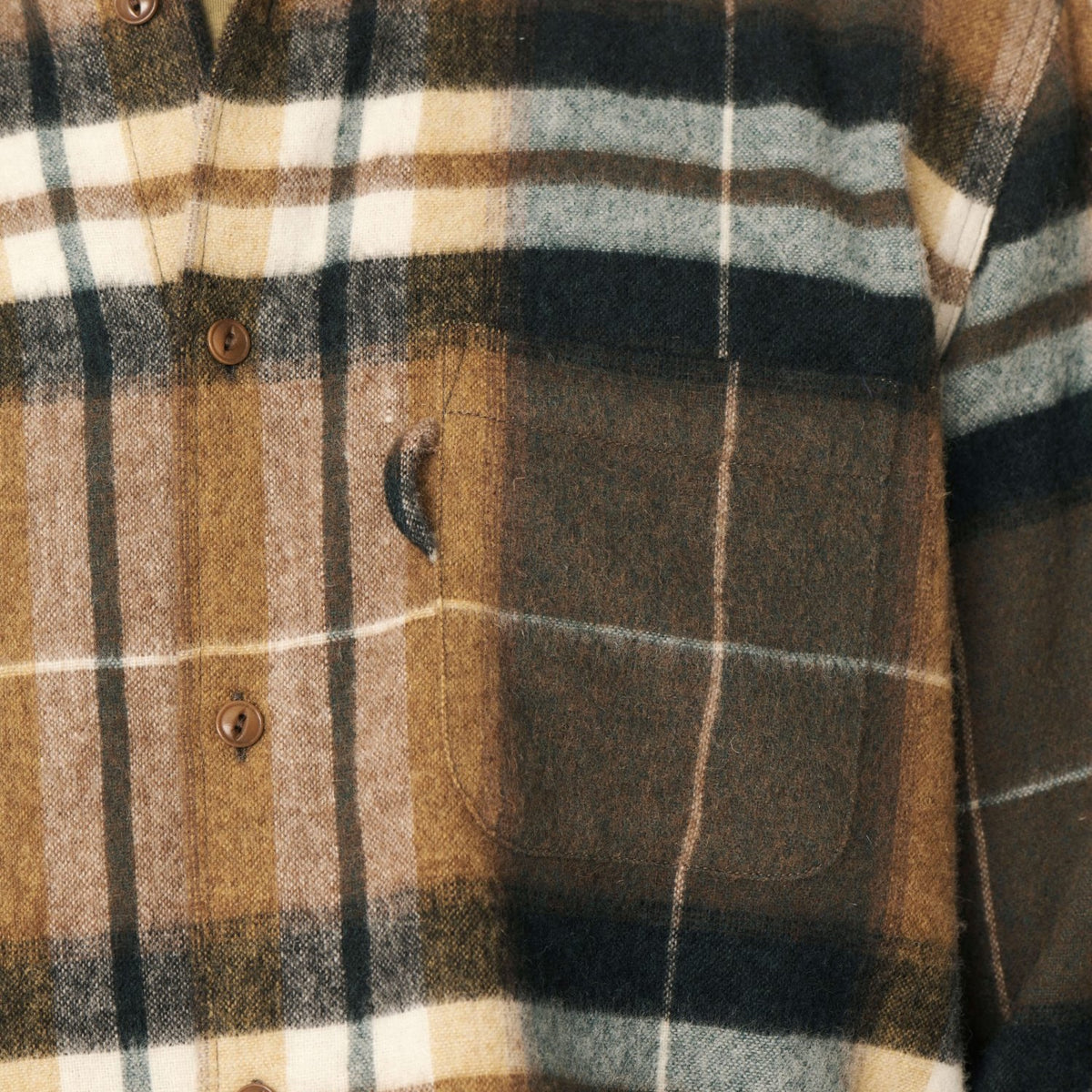 Ymc Curtis Wool Check Shirt - Olive