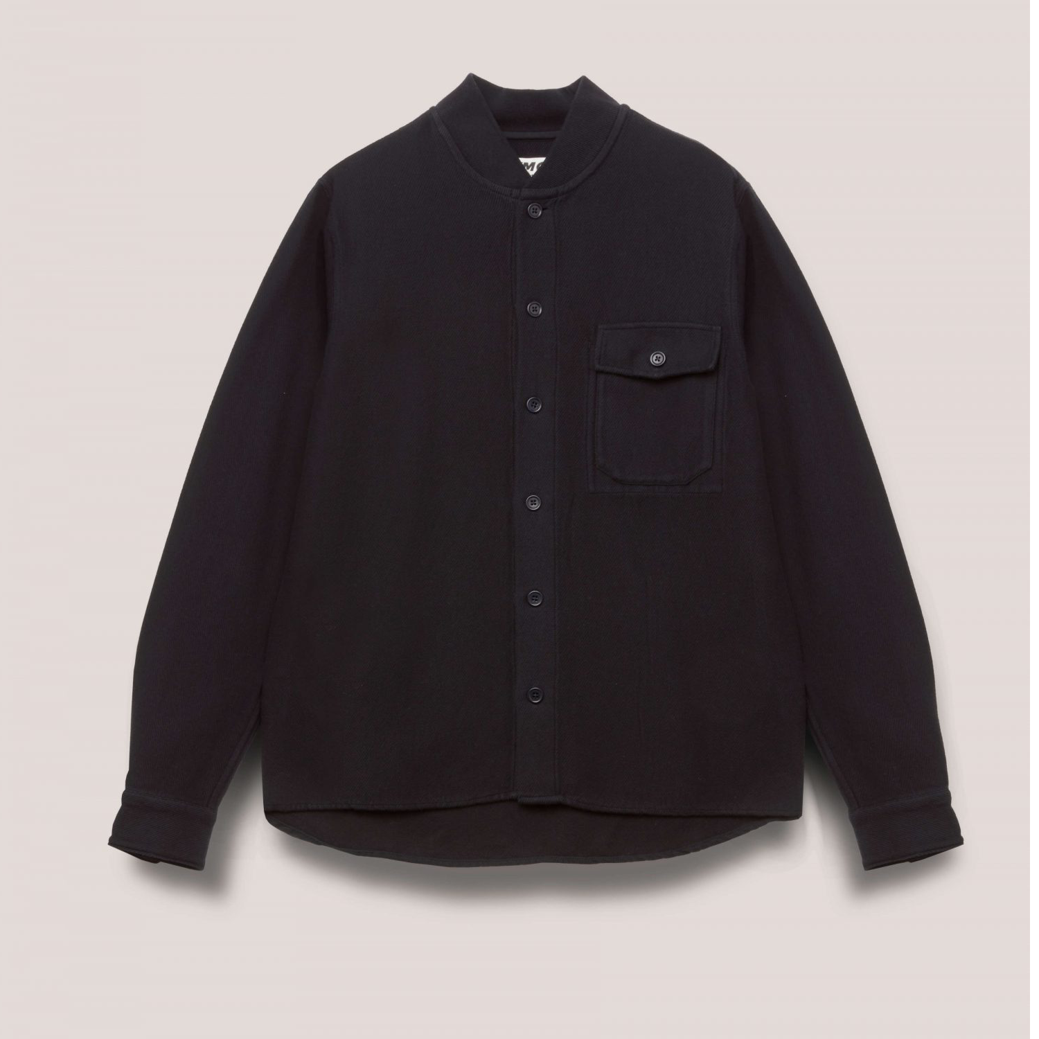 Ymc Delinquents Viscose Rib Collar Shirt - Black