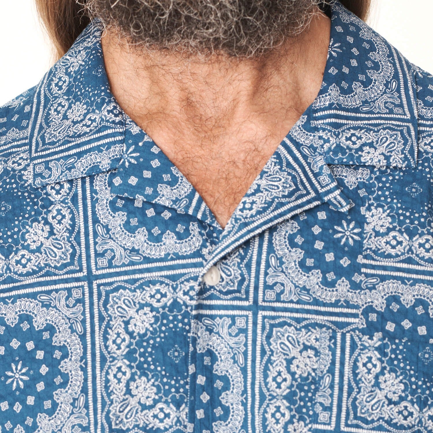 YMC Malick Shirt - Bandana Print Blue