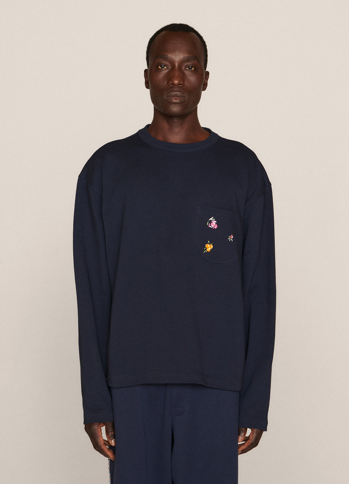 YMC Triple LS T-Shirt - Navy