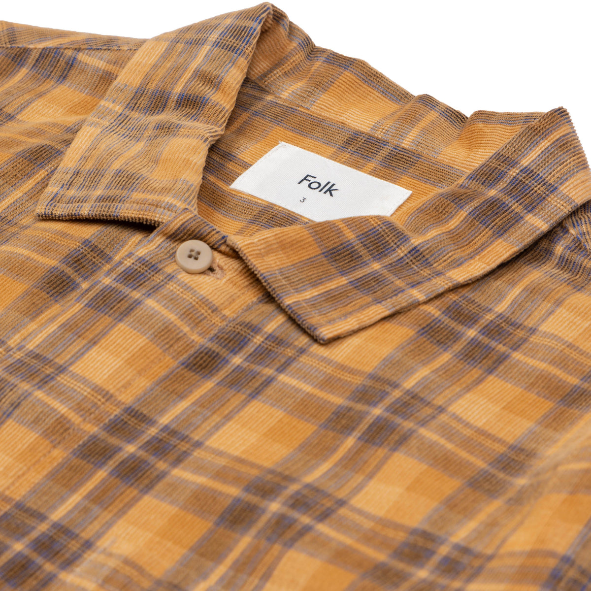 Folk Patch Shirt - Orange Checked Cord