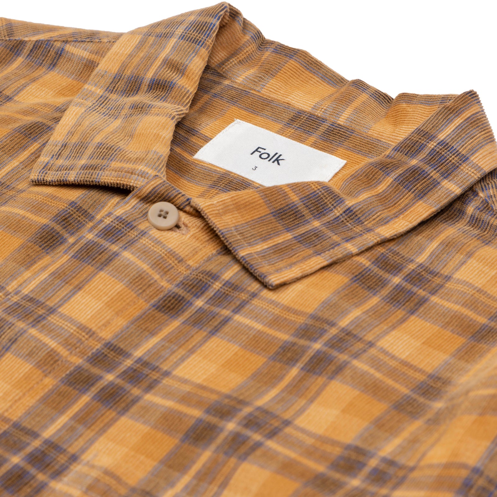 Folk Patch Shirt - Orange Checked Cord