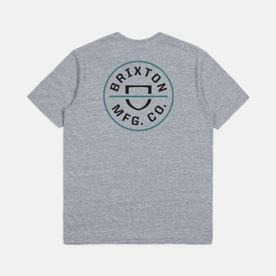 Brixton Crest 2 T-Shirt - Heather Grey /Black
