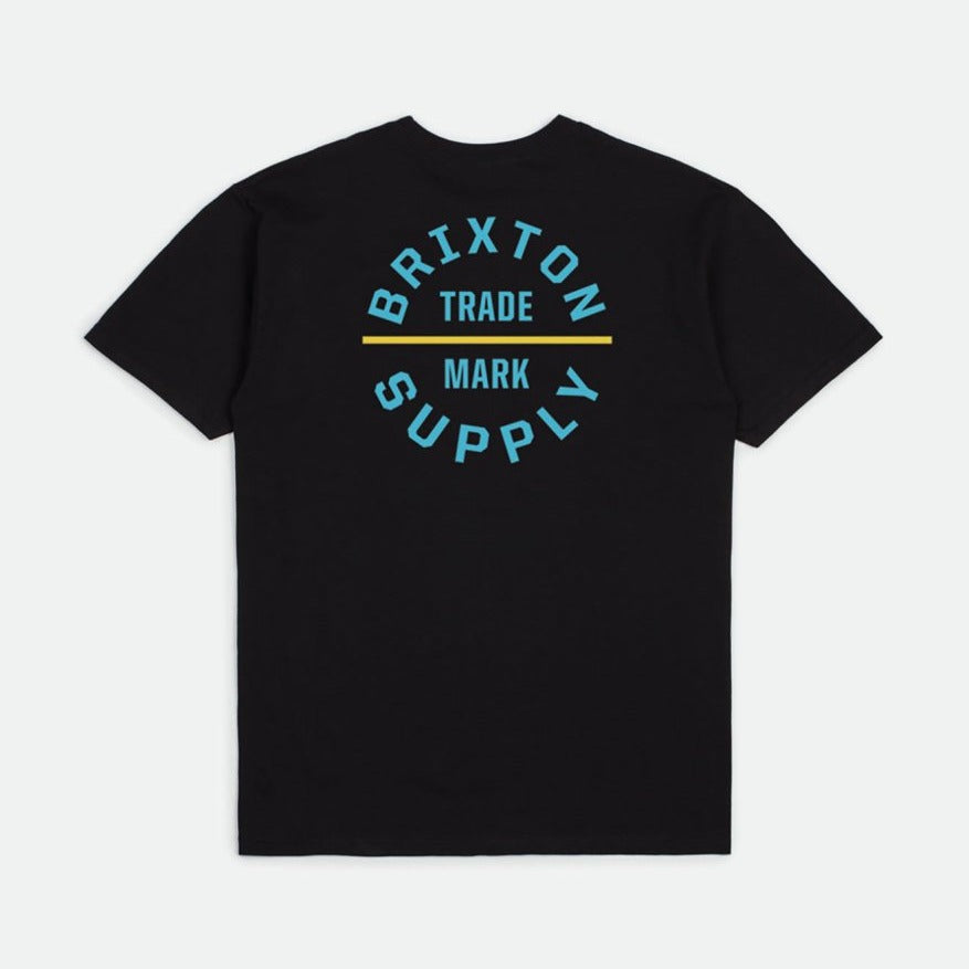 Brixton Oath V T-Shirt - Black / Light Blue