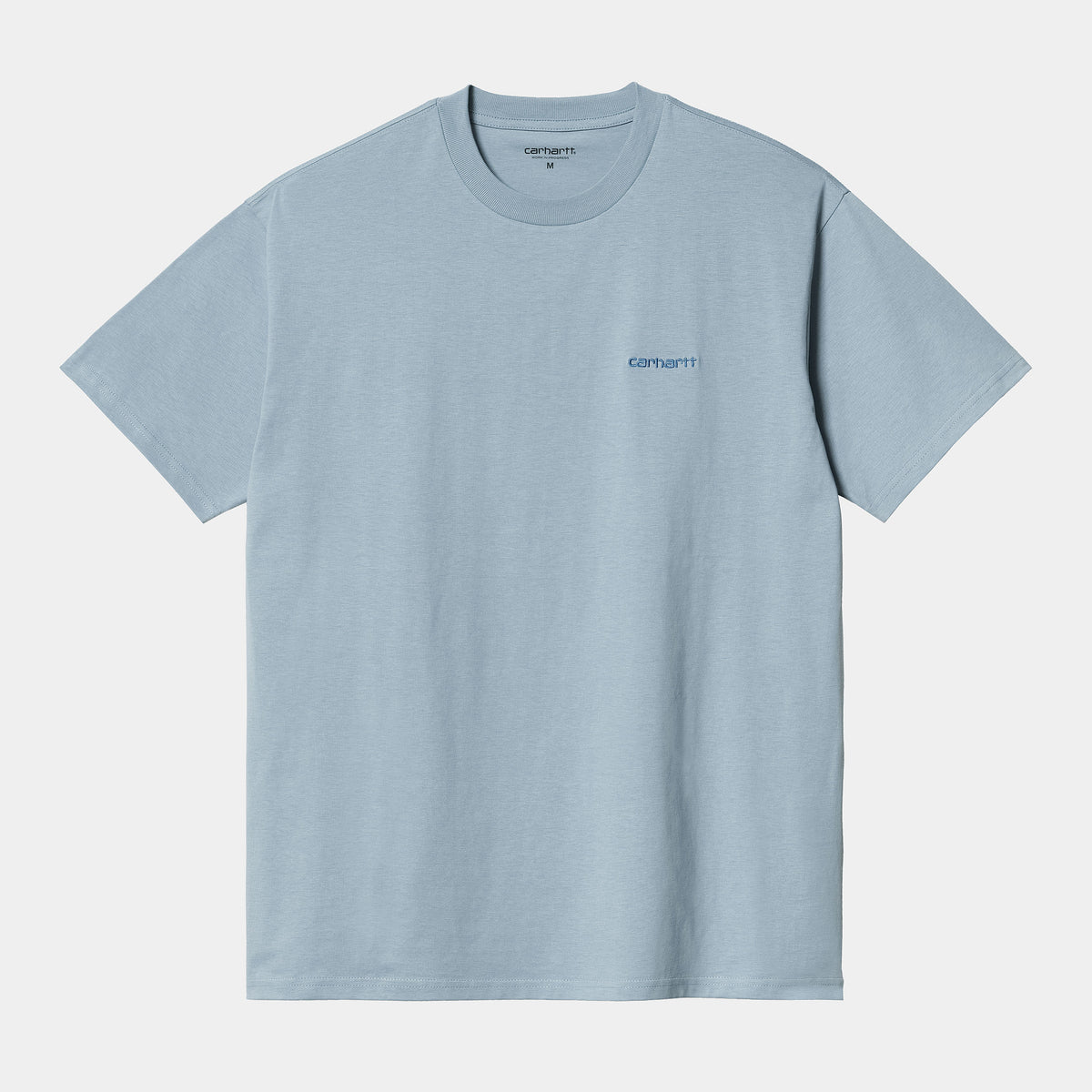 Carhartt WIP Script Emb T-Shirt - Frosted Blue / Gulf