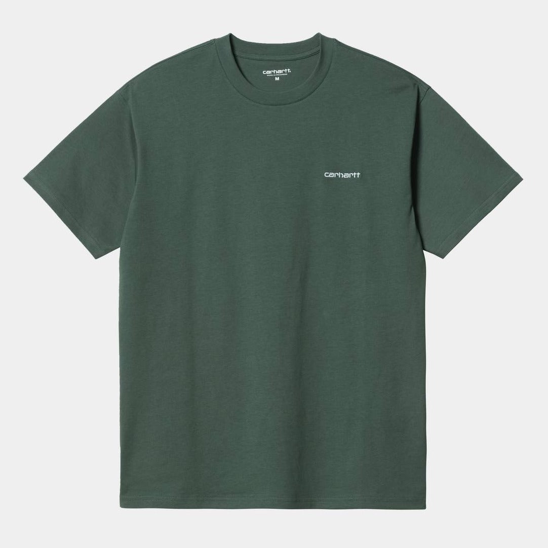 Carhartt WIP Script Emb T-Shirt - Hemlock Green / White