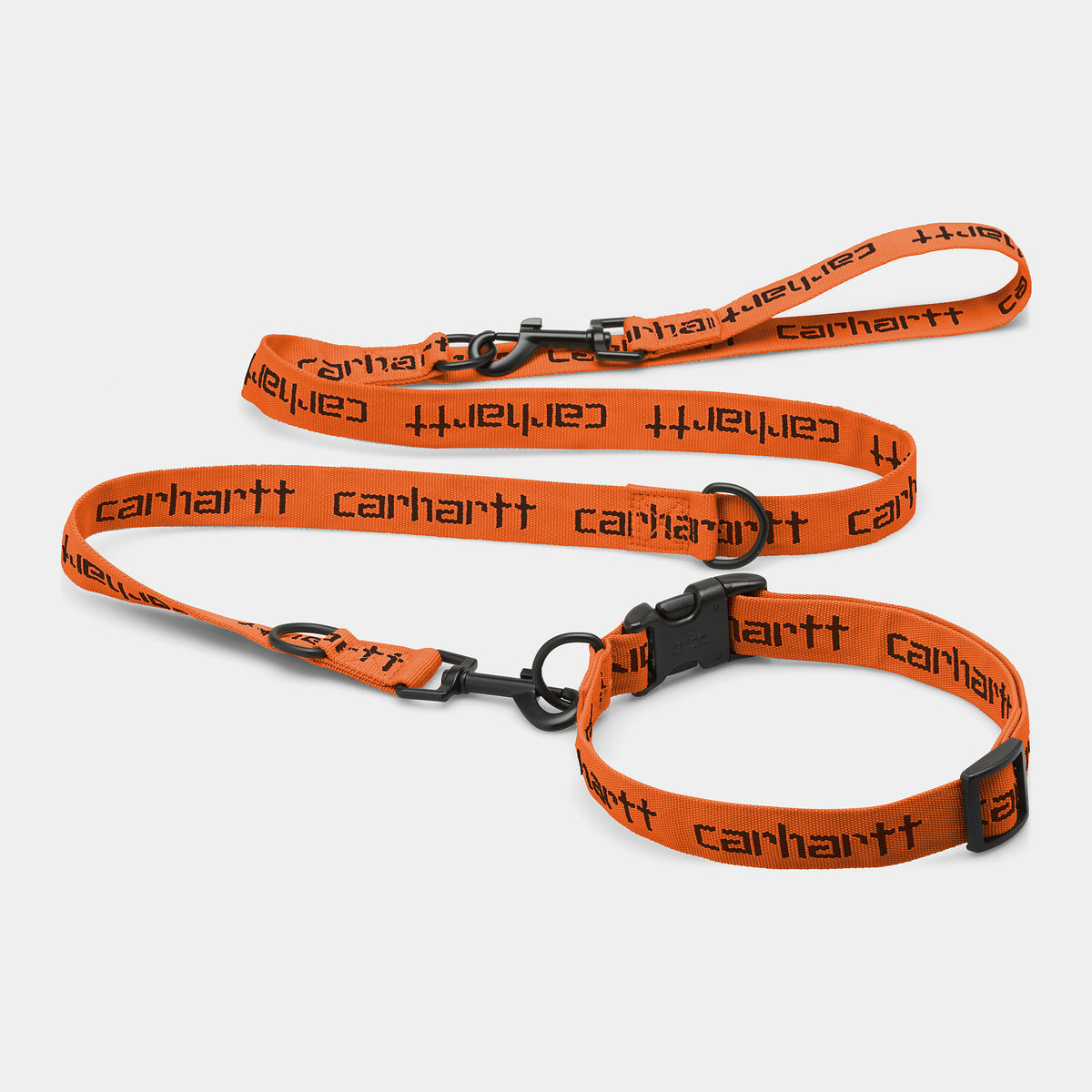 Carhartt WIP Script Dog Leash &amp; Collar - Orange / Black