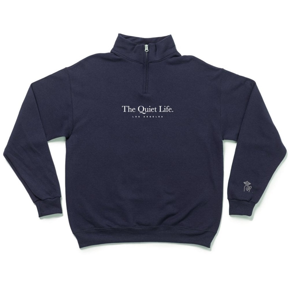 The Quiet Life Serif Emb Mock Neck Navy
