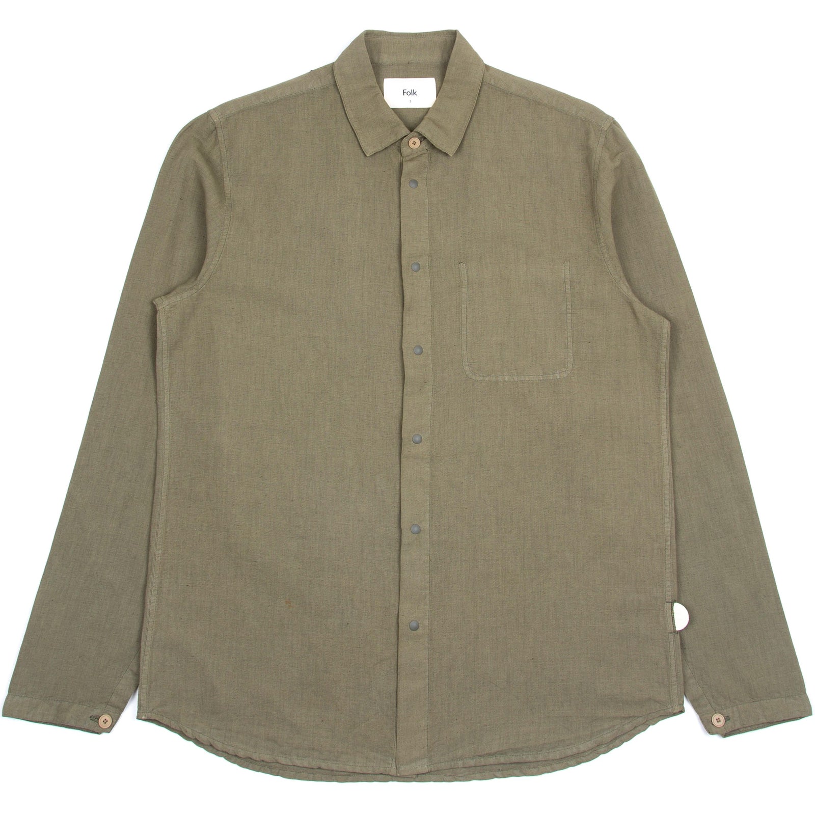 Folk Stitch Pocket Shirt - Washed Olive