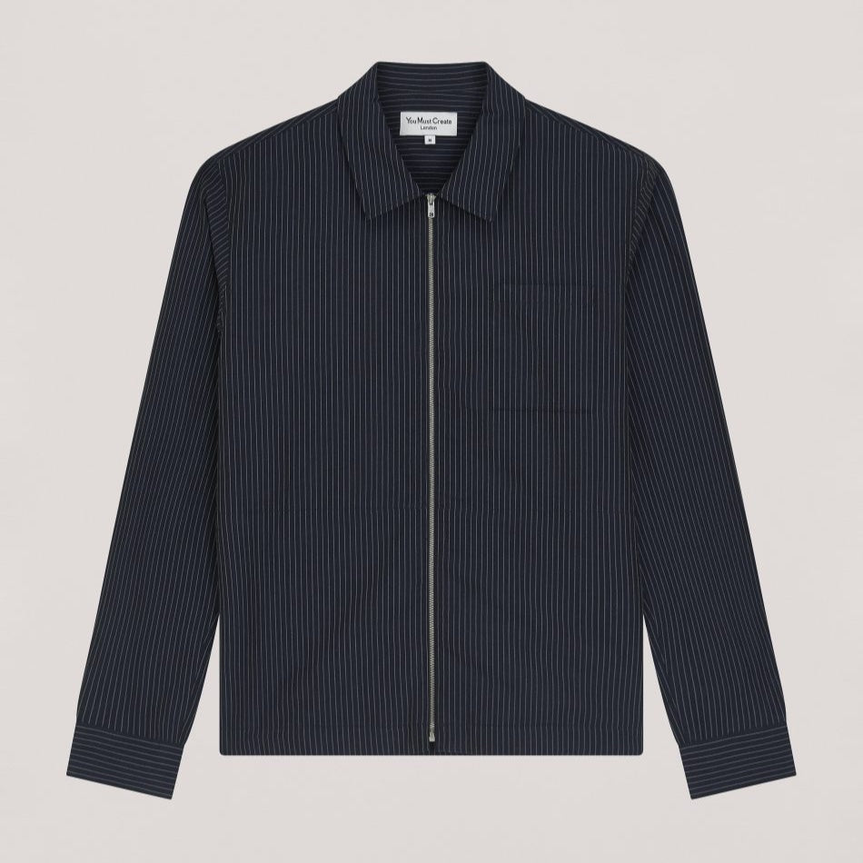 Ymc Bowie Zip Shirt Navy