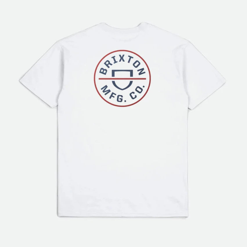 Brixton Crest 2 T-Shirt - White / Joe Blue