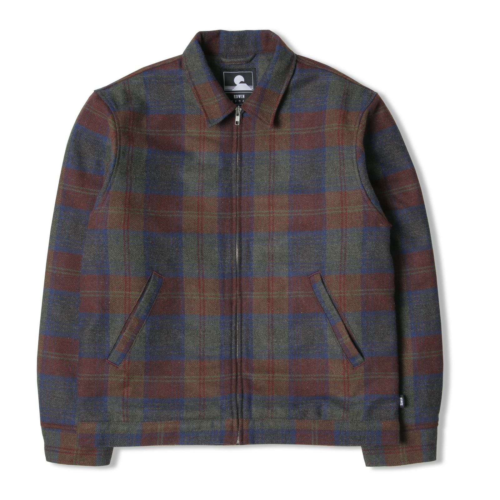 Edwin Club Plaid Jacket Martini Olive / Auburn