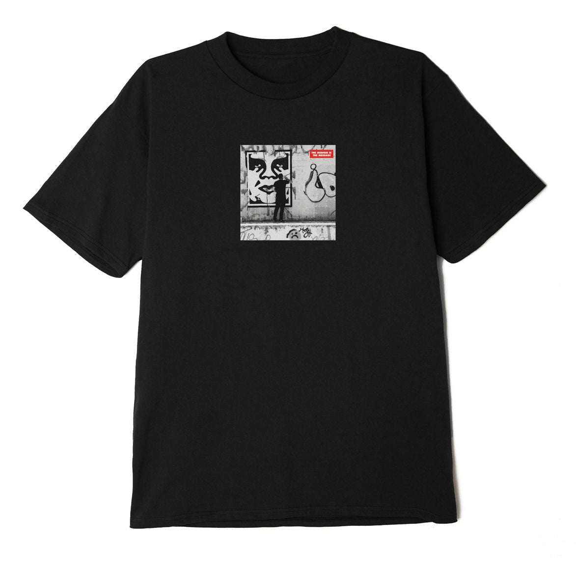 Obey Medium is the Message T-Shirt Black